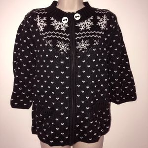 DC zip cardigan 3/4 sleeve sweater/60%cotton